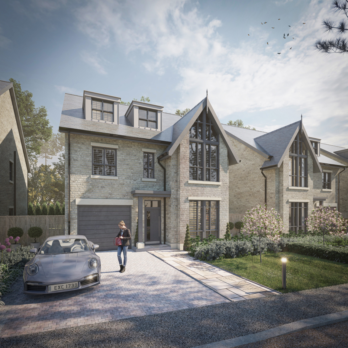 CGI of newly built homes at The Retreat, Parbold