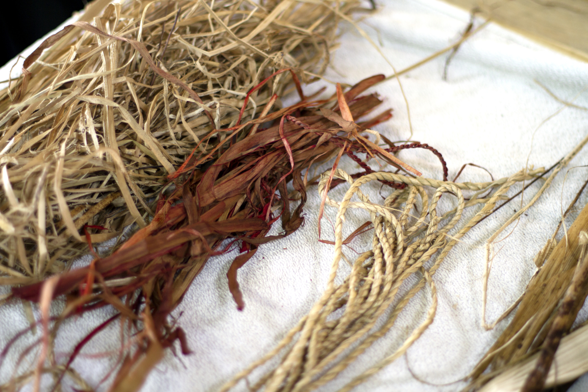 Dyed totora, a leaf native to the country