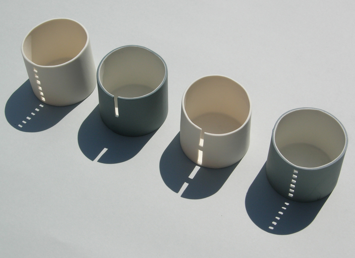 Lightcatchers in slipcast porcelain 