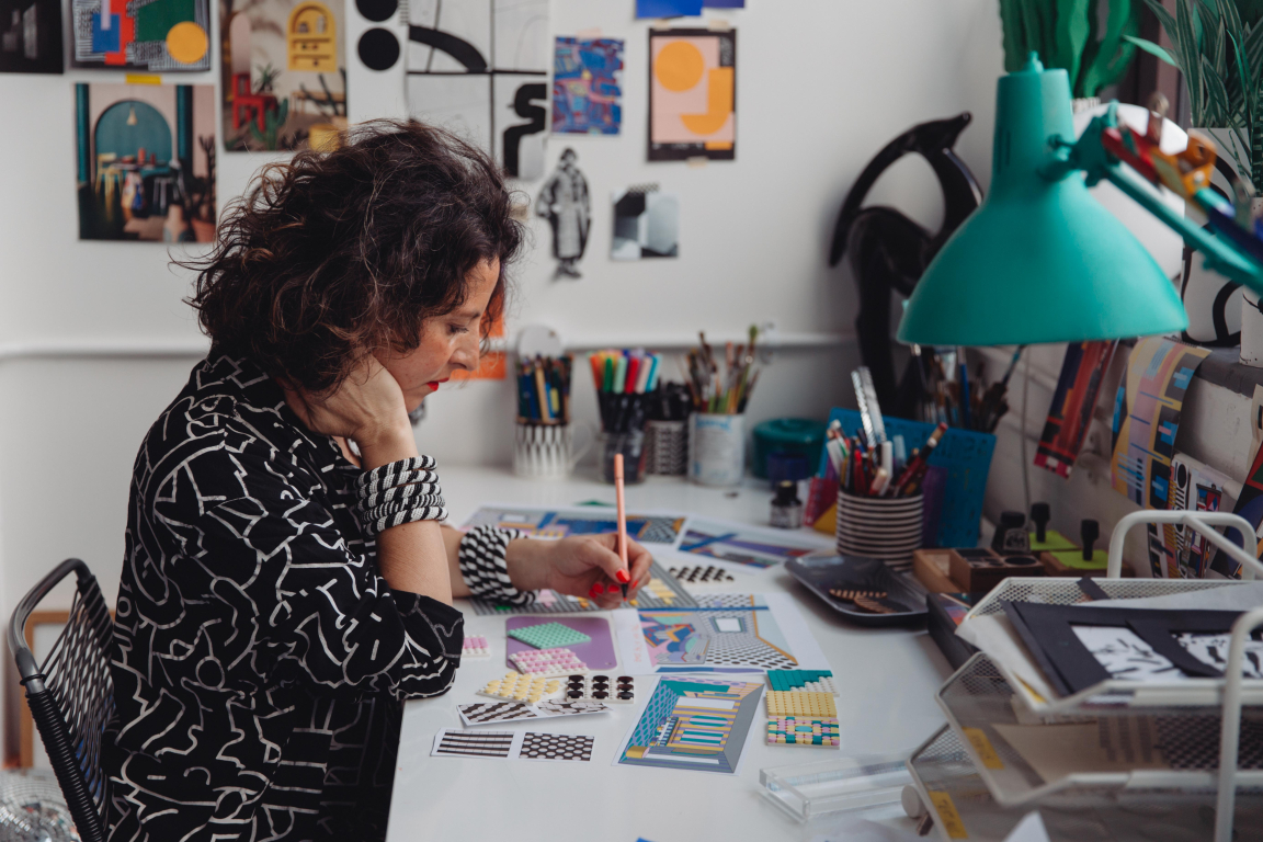 Camille Walala in studio 2020 Photo Credit Dunja Opalko