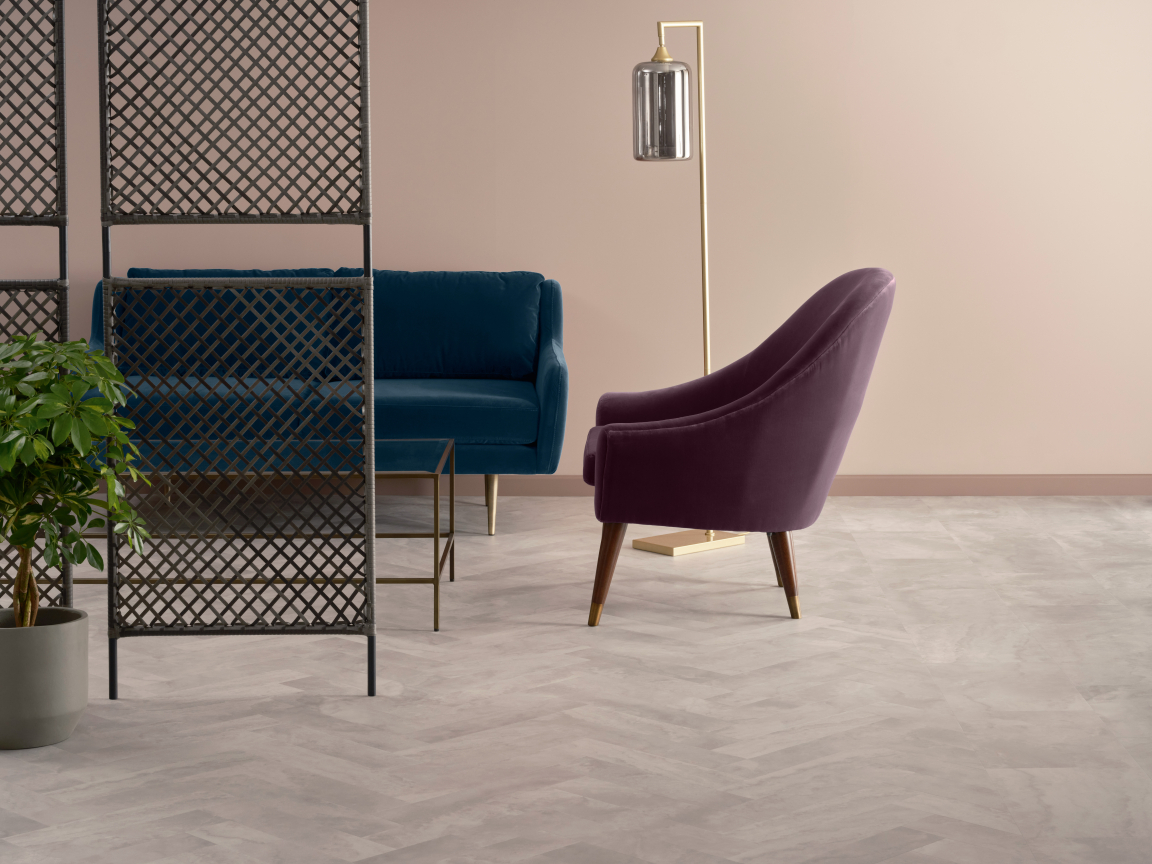 Amtico Spacia SS5S2619 Grey Marble laid in Large Parquet