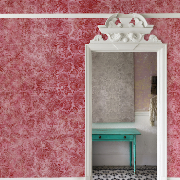 Lydiard Damask Cinnabar Red Wallpaper Mural from the V&A Collection at Surface View Wallpaper Murals 