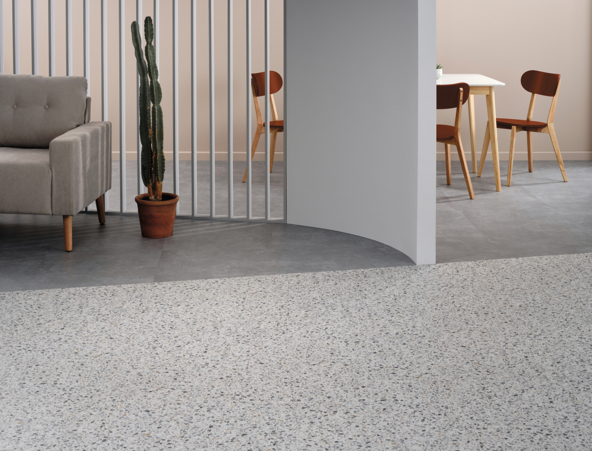 Put your own twist on the nature inspired trend with terrazzo, chalky stones and marble aesthetics.