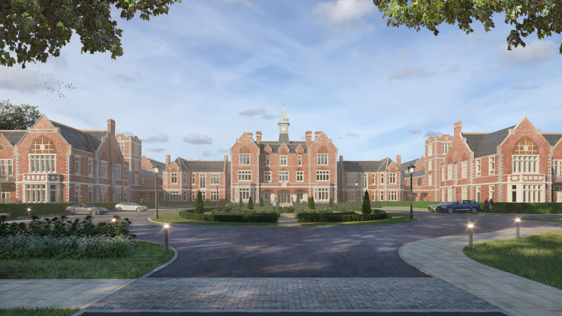 CGI of main building restoration at St James Park, Southsea