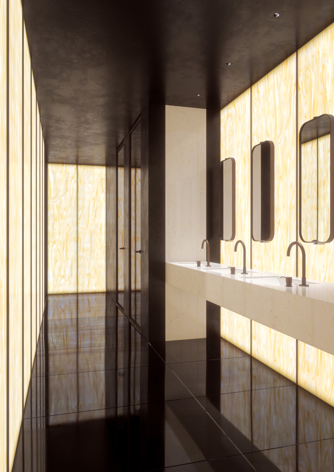 Corian® Solid Surface Golden Onyx Bathroom