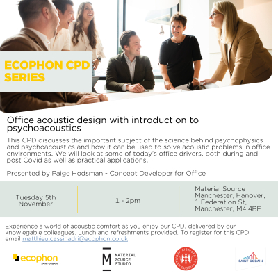 Ecophon CPD: Office acoustic design with introduction to psychoacoustics