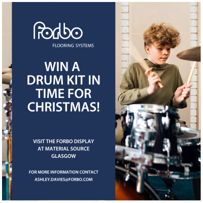 Visit the Forbo stand to win a drumkit in time for Christmas!